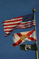 Flags above dome of old State Capitol. Tallahassee, FL.