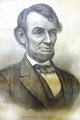 Engraving of Abraham Lincoln at Tallahassee Antique Car Museum. Tallahassee, FL.