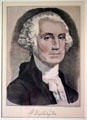 Lithograph reprint of George Washington by Currier & Ives in Woodrow Wilson Boyhood Home. Augusta, GA.