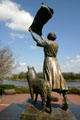 Statue of Savannah's Waving Girl who greeted ships passing in & out of harbor. Savannah, GA