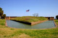 Fort Pulaski Monument on Cockspur Island was named for Revolutionary War hero General Casimir Pulaski, & was partly engineered by Robert E. Lee. It was site of an important Civil War engagement. GA
