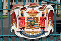 Royal seal on gates of 'lolani Palace. Honolulu, HI.