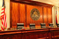 Supreme Court of Hawaii justices' bench in Ali'iolani Hale. Honolulu, HI.