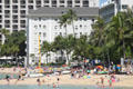 Beach at Moana Surfrider Hotel. Waikiki, HI.