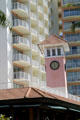 Clock tower of Aston Waikiki Beach Hotel. Waikiki, HI.