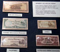 Collection of Japanese WW II occupation money at U.S. Army Museum. Waikiki, HI.