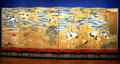 Korean screen with cranes & peaches at Honolulu Academy of Arts. Honolulu, HI.