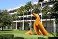 Holmes Hall with Gate of Hope sculpture by Alexander Liberman at University of Hawai'i. Honolulu, HI.