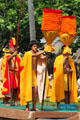 Hawaii cultural canoe for Rainbows of Paradise show at Polynesian Cultural Center. Laie, HI.