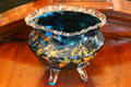 Blue glass blown bowl at Dodge House. Council Bluffs, IA.
