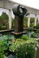 Sculpture & water garden at Des Moines Botanical Center. Des Moines, IA.
