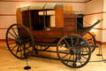 Stage coach with leather strap suspension nicknamed Two Horse Jerky at Historical Museum of Iowa. Des Moines, IA.