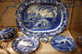 Victorian blue porcelain serving dishes at Historical Museum of Iowa. Des Moines, IA.