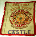 Maple Leaf Milling wheat sack from Manitoba, Canada which was returned embroidered to Hoover to show gratitude for the relief efforts he lead in World War I. West Branch, IA.