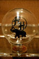 Light bulb with HH initials & elephant promoting Hoover's record of the electrification of America in his political efforts at Hoover Museum. West Branch, IA