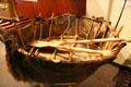 Native Bullboat of sticks & hides as was used by Lewis & Clark expedition at Museum of Idaho. Idaho Falls, ID.