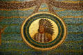 Mosaic portrait of native American Tonti who explored New France with Marquette & Jolliet in Marquette Building. Chicago, IL.
