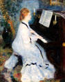Woman at the Piano painting by Pierre-Auguste Renoir at Art Institute of Chicago. Chicago, IL.