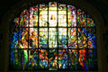 Christ with heavenly choir stained glass windows by Louis Comfort Tiffany & Edward Burne-Jones in Second Presbyterian Church. Chicago, IL.