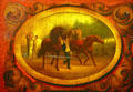 Painting of men with horses on side of Concord Coach at Museum of Science & Industry. Chicago, IL.