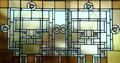 Stained glass window by Louis Sullivan from reception desk of Auditorium Building Hotel at Stained Glass Museum. Chicago, IL.