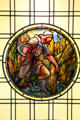 Stained glass window of Autumn in Four Seasons by Tiffany Glass Co. at Stained Glass Museum. Chicago, IL.