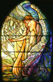 Stained glass window of Guiding Angel by Tiffany Studios at Stained Glass Museum. Chicago, IL.