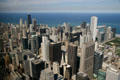 Skyline of the core of Chicago from Sears Tower. Chicago, IL.