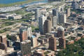 Field Museum, New Soldier Field Stadium & residential highrises south of downtown Chicago from Sears Tower. Chicago, IL.