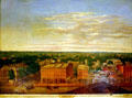 Painting of view from Old State House looking south over Springfield. Springfield, IL.