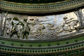 Relief of mounted frontier soldiers charging enemy in Illinois State Capitol. Springfield, IL.