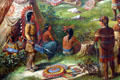 Clark's painting of Treaty with Indians detail of native life at Illinois State Capitol. Springfield, IL.