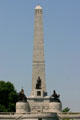 Memorial obelisk & Civil War sculptures of Abraham Lincoln's Tomb. Springfield, IL.