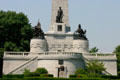 Base of Lincoln's Tomb with statues designed by Larkin Mead. Springfield, IL.
