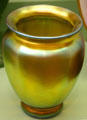 Iridescent Aurene Art Glass vase by Steuben Glass at Illinois State Museum. Springfield, IL.