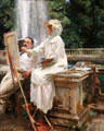 Fountain, Villa Torlonia, Frascati, Italy painting by John Singer Sargent at Art Institute of Chicago. Chicago, IL.