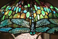 Detail of dragonfly shade attrib. Clara Pierce Wolcott Driscoll of Tiffany Studios at Art Institute of Chicago. Chicago, IL.