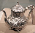 Silver teapot by Gorham & Thurber of Providence, RI at Art Institute of Chicago. Chicago, IL.
