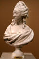Marble bust of Anne-Marie-Louise Thomas de Domangeville de Sérilly, Comtess de Pange by Jean-Antoine Houdon at Art Institute of Chicago. Chicago, IL.