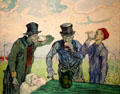 The Drinkers painting after Daumier by Vincent van Gogh at Art Institute of Chicago. Chicago, IL.