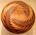 Pomo tribe twined basketry bowl by Sally Burris of Northern California at Art Institute of Chicago. Chicago, IL.