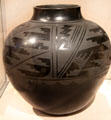 Black ceramic storage jar c1930 from San Ildefonso Pueblo, NM at Art Institute of Chicago. Chicago, IL.