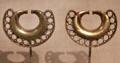 Tairona gold earrings from Sierra Nevada de Santa Marta, Colombia at Art Institute of Chicago. Chicago, IL.