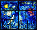 America stained glass window by Marc Chagall at Art Institute of Chicago. Chicago, IL.