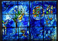 America stained glass window by Marc Chagall at Art Institute of Chicago. Chicago, IL.