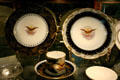 Dinner plates from Harrison's White House Haviland porcelain. Indianapolis, IN.