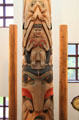 Detail of Yeltatzie clan totem pole at Eiteljorg Museum. Indianapolis, IN.