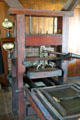 Aramage printing press in Elihu Stout Print Shop. Vincennes, IN.