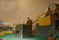 Mural of Eisenhower addressing United Nations at Eisenhower Museum. Abilene, KS.