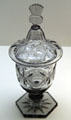 Cut lead glass Moonlight covered urn by Frederic Carder of Steuben at Wichita Art Museum. Wichita, KS.